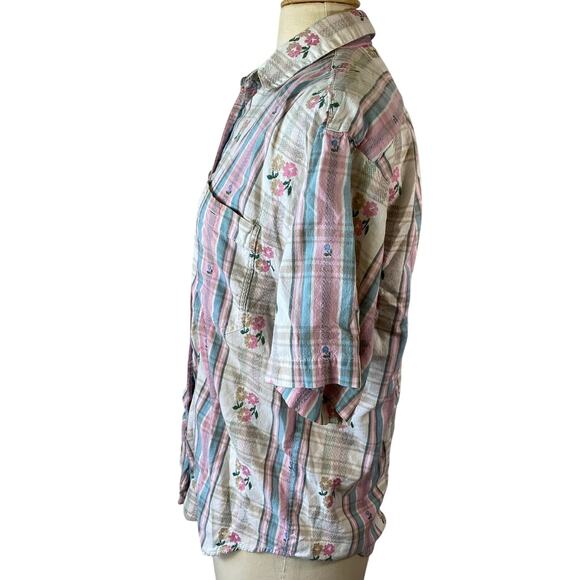 vintage 90s cottage grandmacore pink blouse - Picture 4 of 9